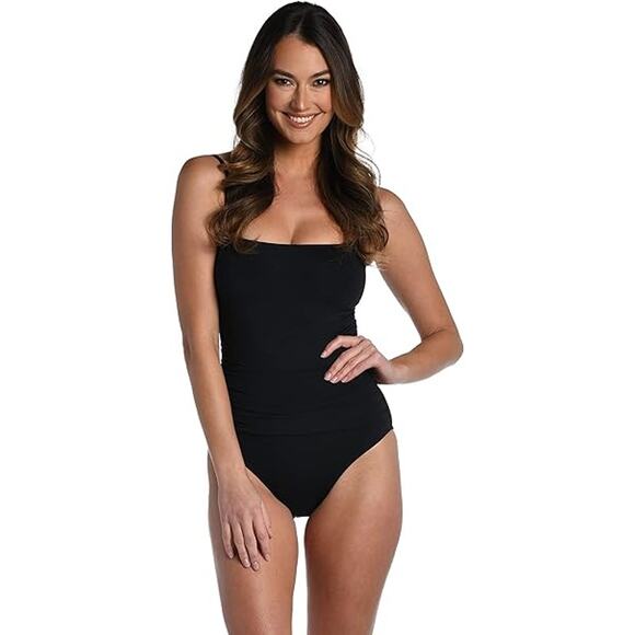 NWT New La Blanca Womens Size 6 Island Goddess Shirred Side One Piece Swimsuit - Picture 1 of 3